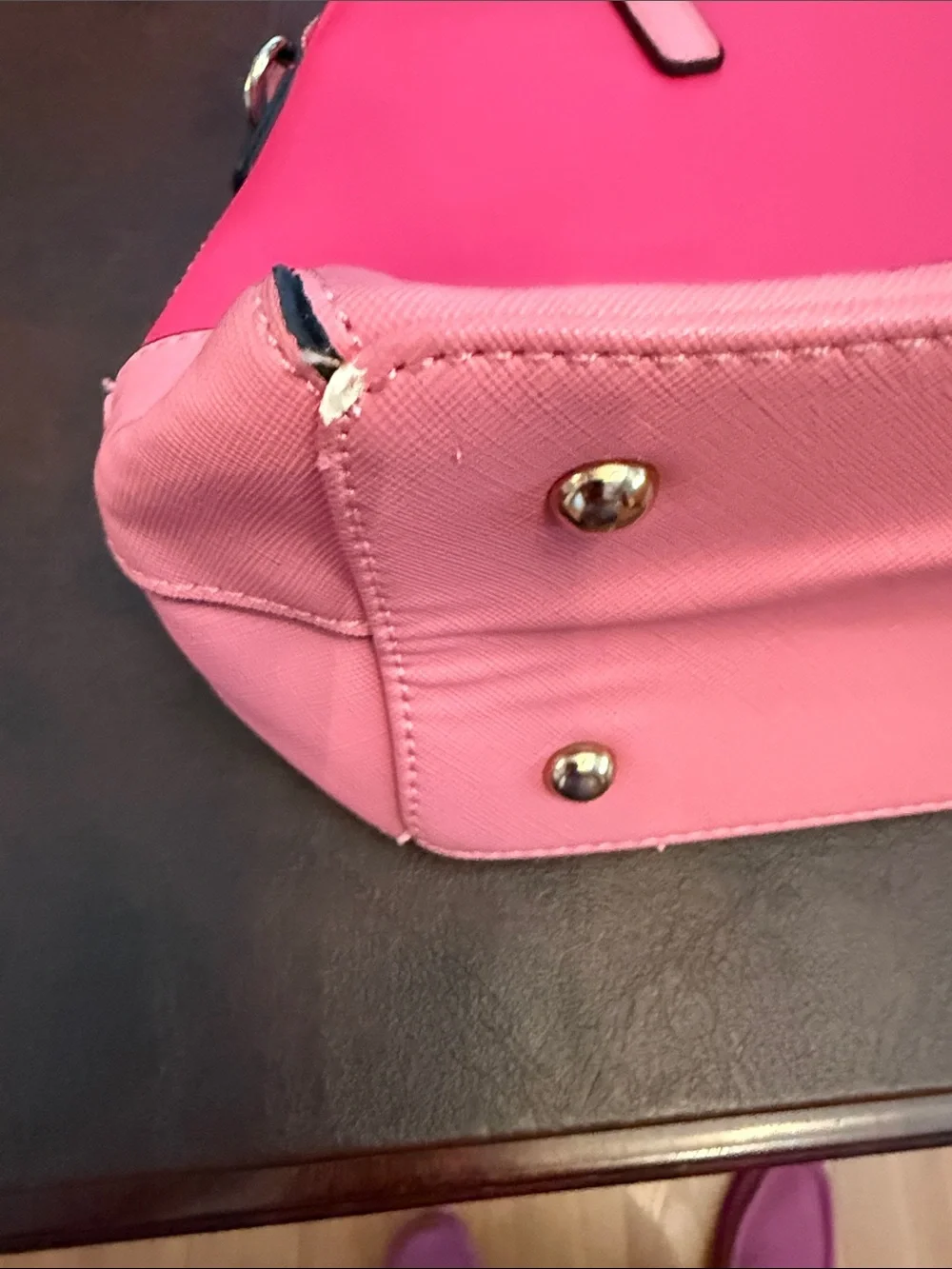 Source Unknown Two-Tone Hot Pink and Light Pink Tote